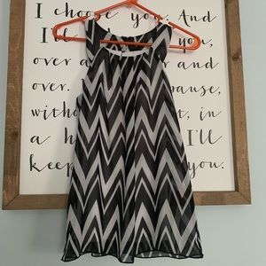 Black and White Chevron Blouse